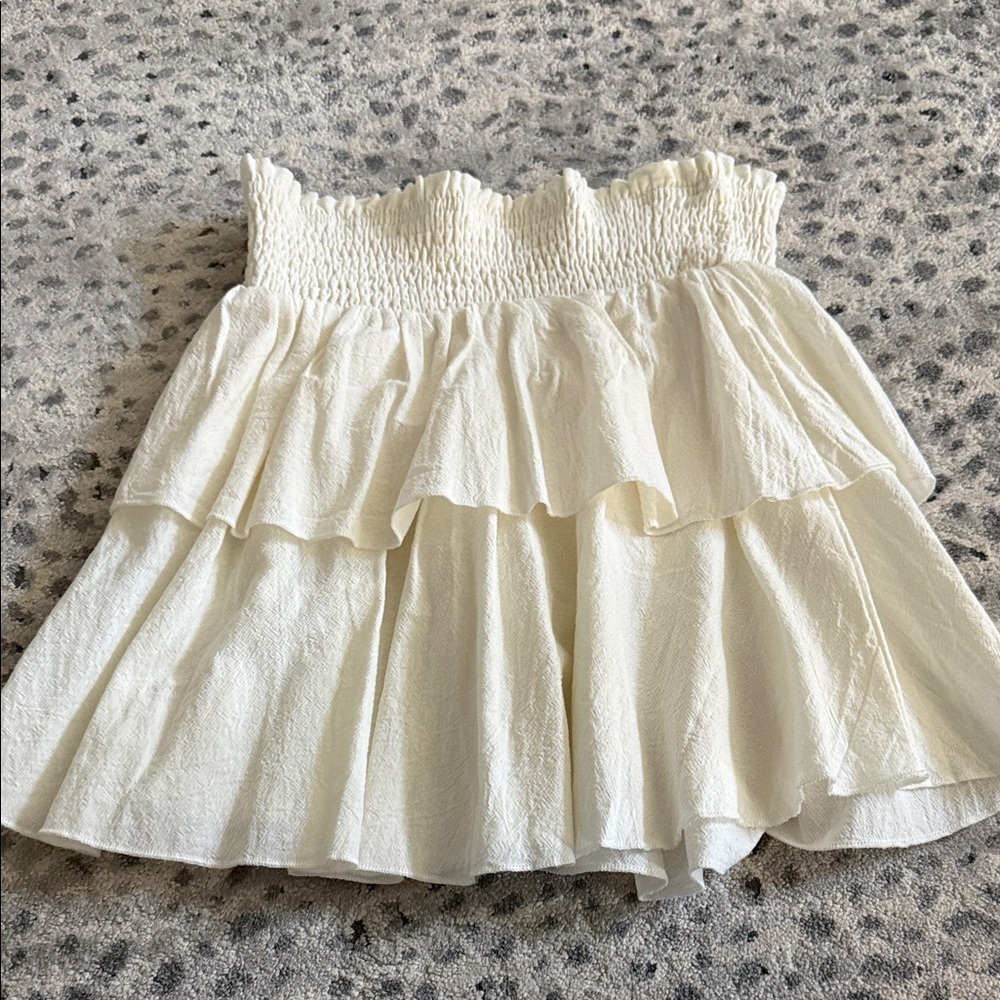 SHEIN Cream Layered Mini Skirt